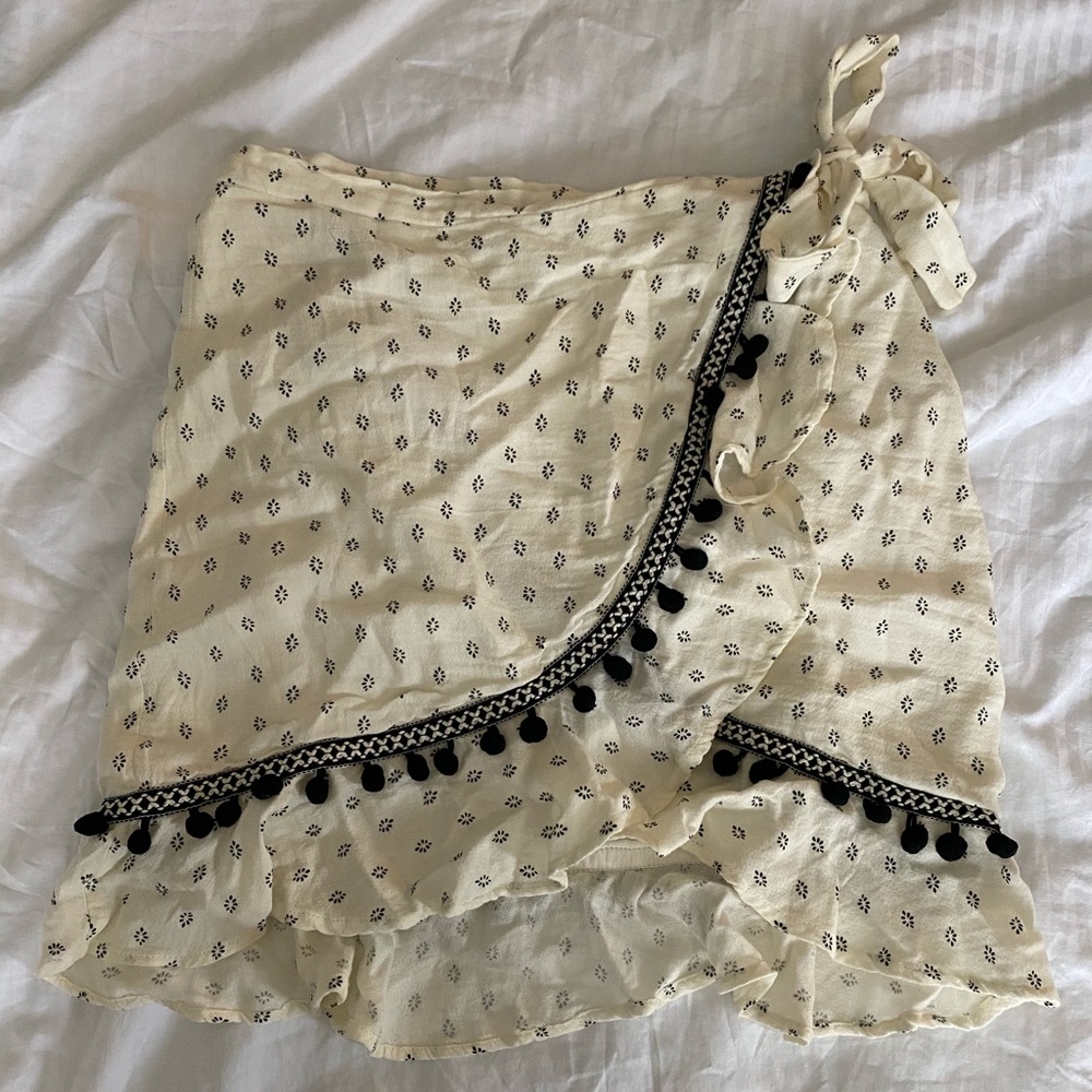 Boho wrap mini skirt